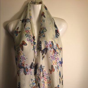 Sheer Beautiful Butterfly Fashion Scarf